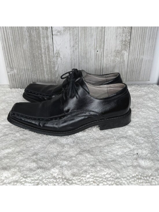Mens Stacy Adams Black Leather Corrado Bicycle Toe Dress Oxfords Size 8.5